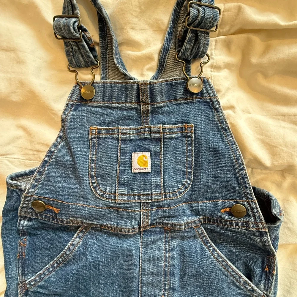 Carhartt Blue Denim Bib Overalls - Picture 1 of 5